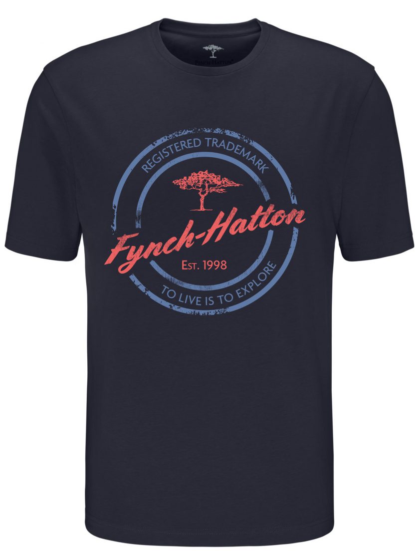 T-SHIRT ΜΠΛΟΥΖΑ Fynch Hatton FH20S022 T-Shirt logo Μπλε