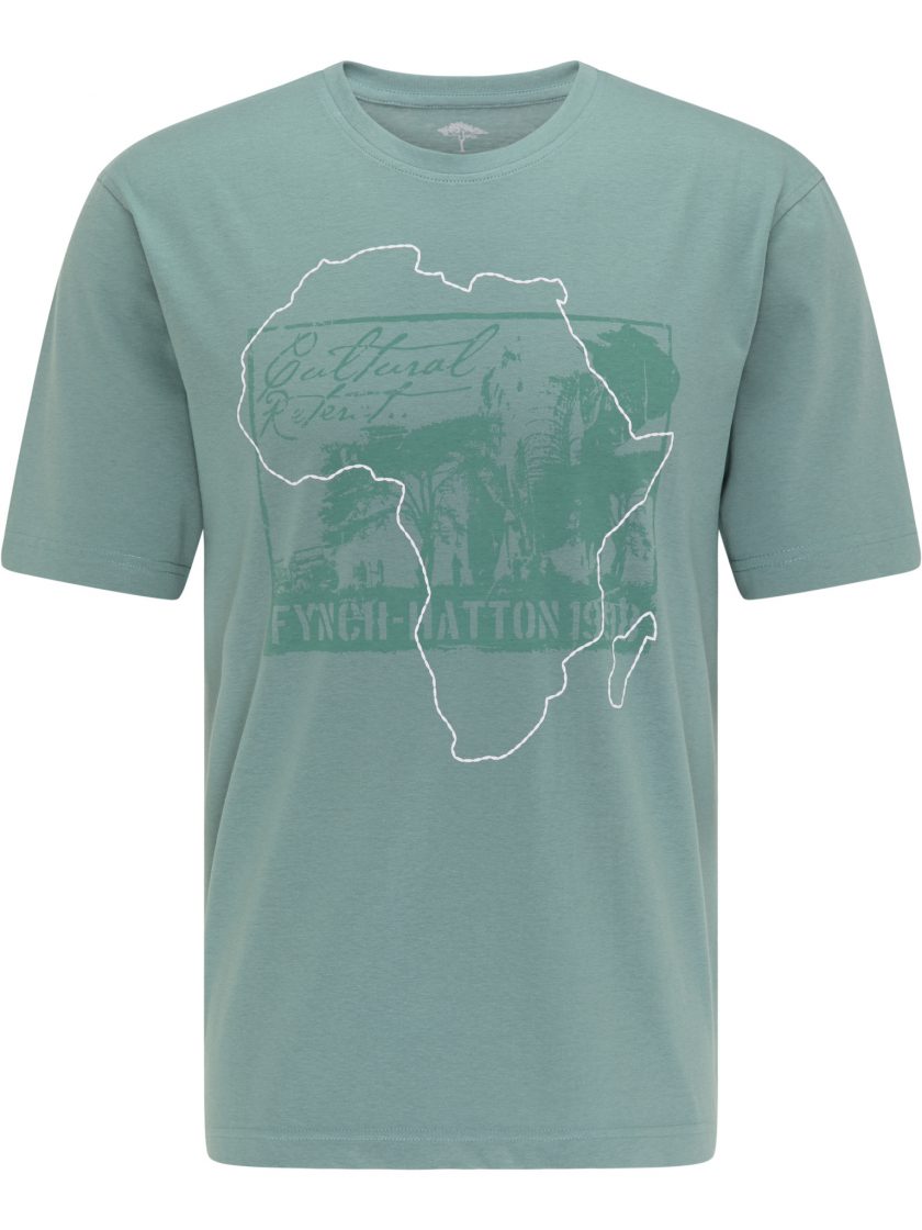T-SHIRT ΜΠΛΟΥΖΑ Fynch Hatton FH21S005 t-shirt print Πράσινο