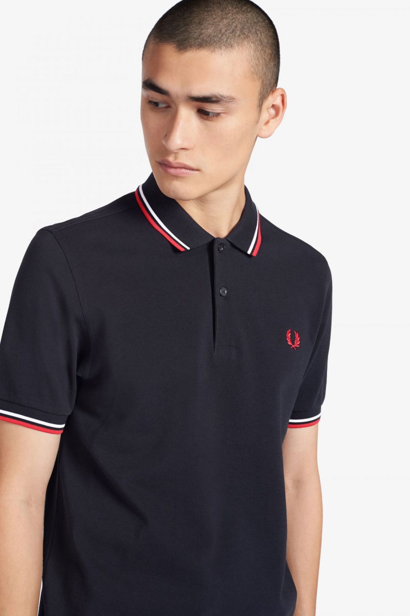 POLO ΜΠΛΟΥΖΑ Fred Perry FP22S003 NAVY/WHITE 3