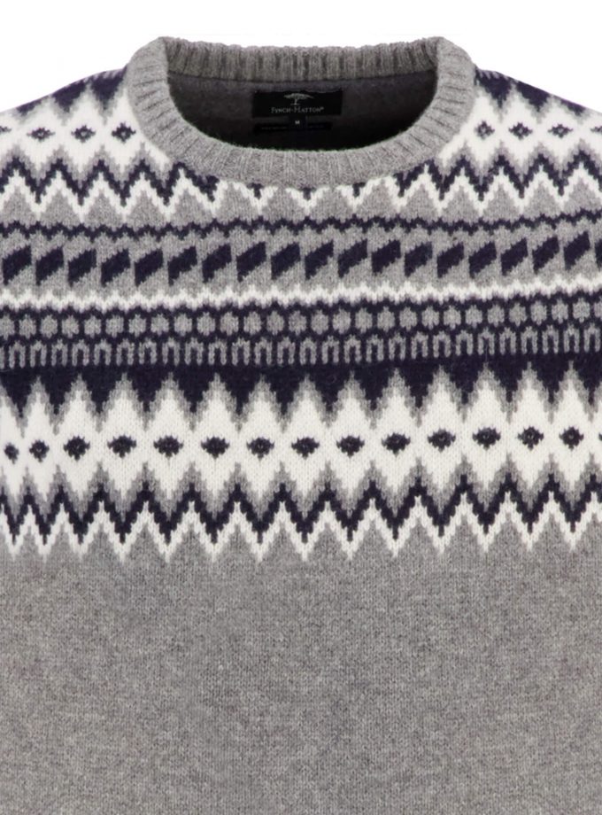 Πλεκτό-Πουλόβερ Fynch Hatton FH22W030 jSilver Jacquard