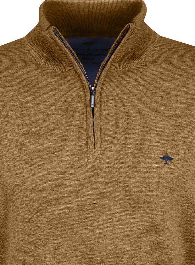 Πλεκτό - Πουλόβερ Fynch Hatton FH22W022 Halfzip Camel