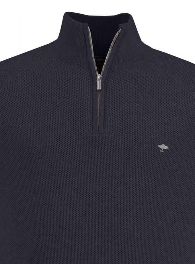 Πλεκτό - Πουλόβερ Fynch Hatton FH22W023 Halfzip Structure Navy
