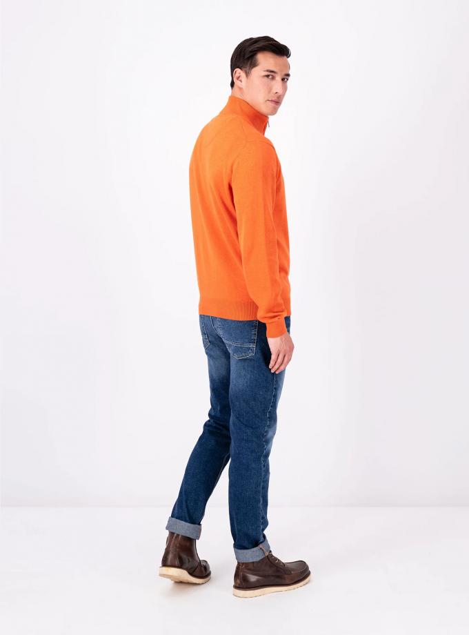 Πλεκτό - Πουλόβερ Fynch Hatton FH23W009 Halfzip Burnt orange