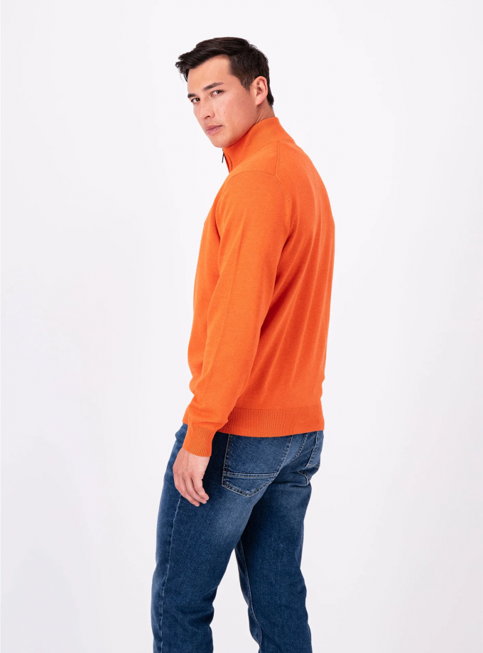Πλεκτό - Πουλόβερ Fynch Hatton FH23W009 Halfzip Burnt orange