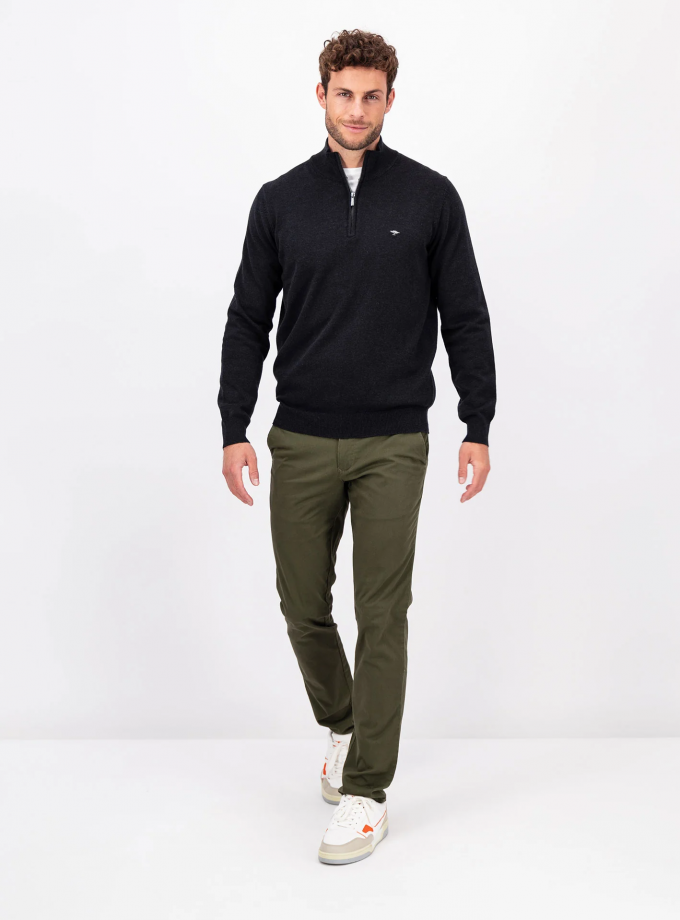 Πλεκτό - Πουλόβερ Fynch Hatton FH23W013 Halfzip Black