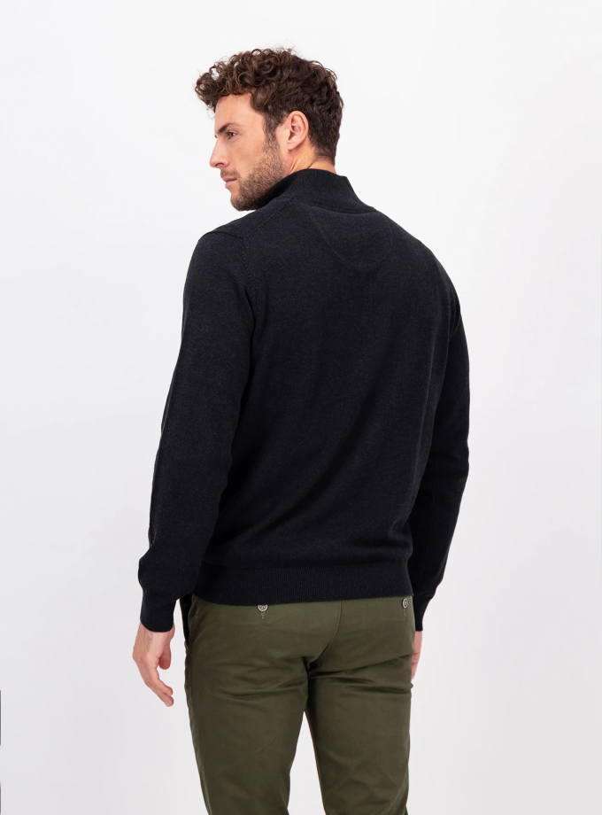 Πλεκτό - Πουλόβερ Fynch Hatton FH23W013 Halfzip Black