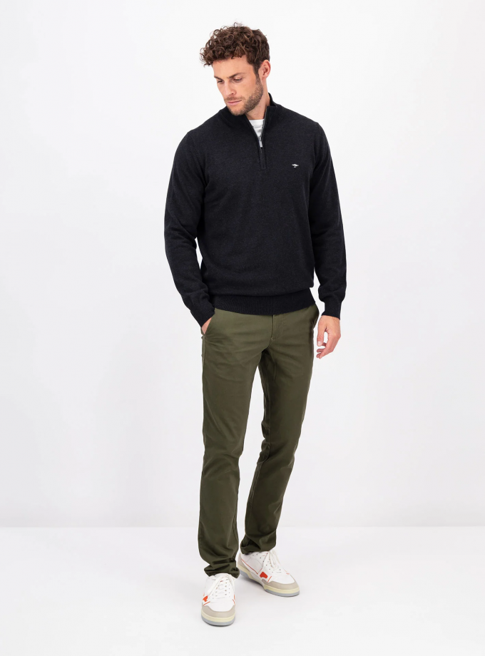 Πλεκτό - Πουλόβερ Fynch Hatton FH23W013 Halfzip Black
