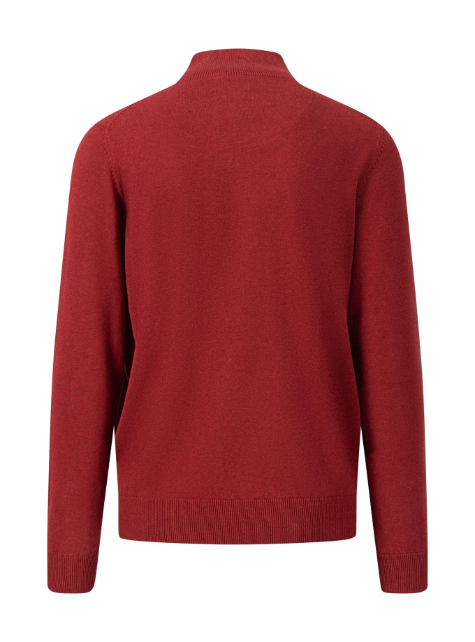 Πλεκτό - Πουλόβερ Fynch Hatton FH23W016 Halfzip Structure Scarlet