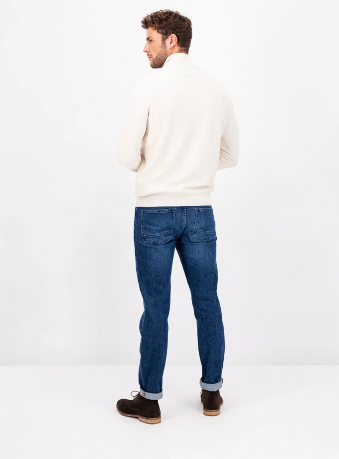 Πλεκτό - Πουλόβερ Fynch Hatton FH23W014 Halfzip Structure Offwhite