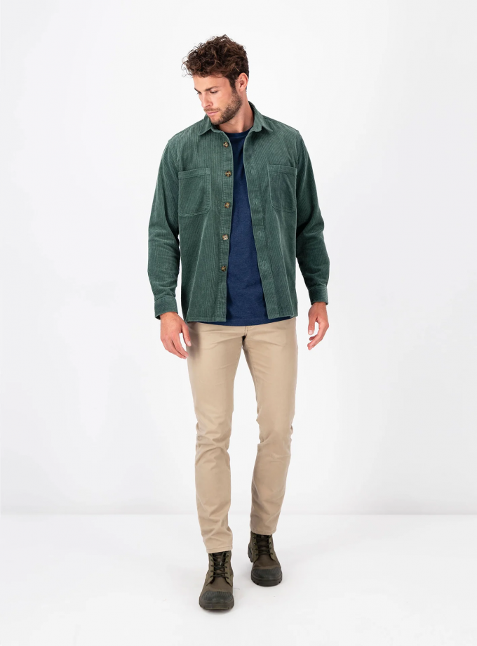 Overshirt jacket Fynch Hatton FH23W027 Corderoy Sage green