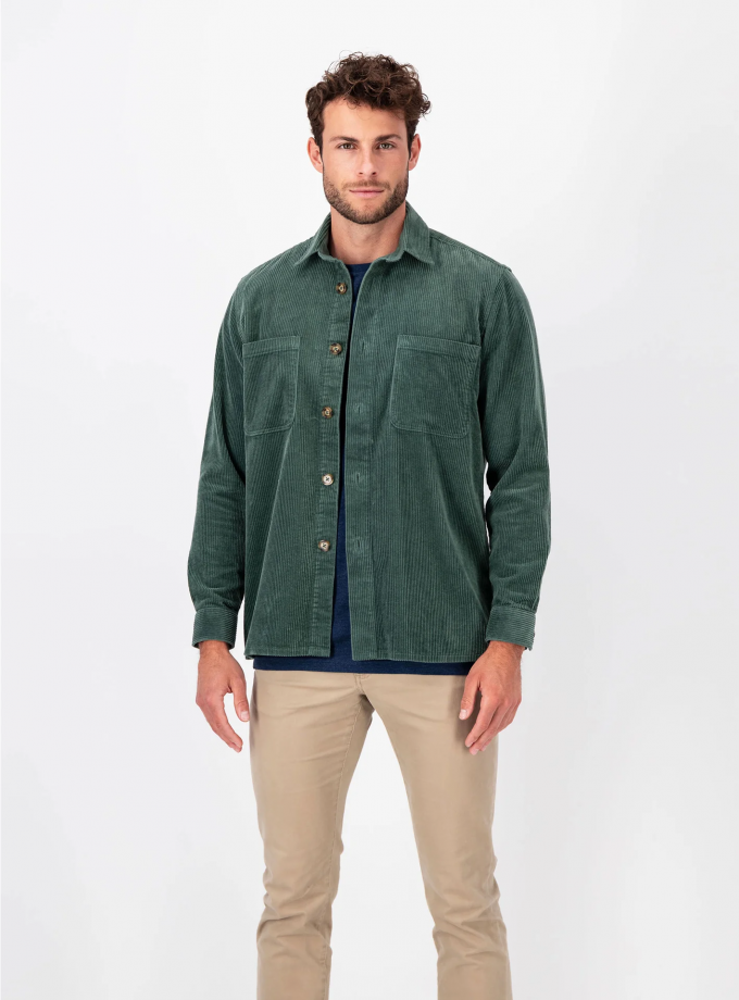 Overshirt jacket Fynch Hatton FH23W027 Corderoy Sage green