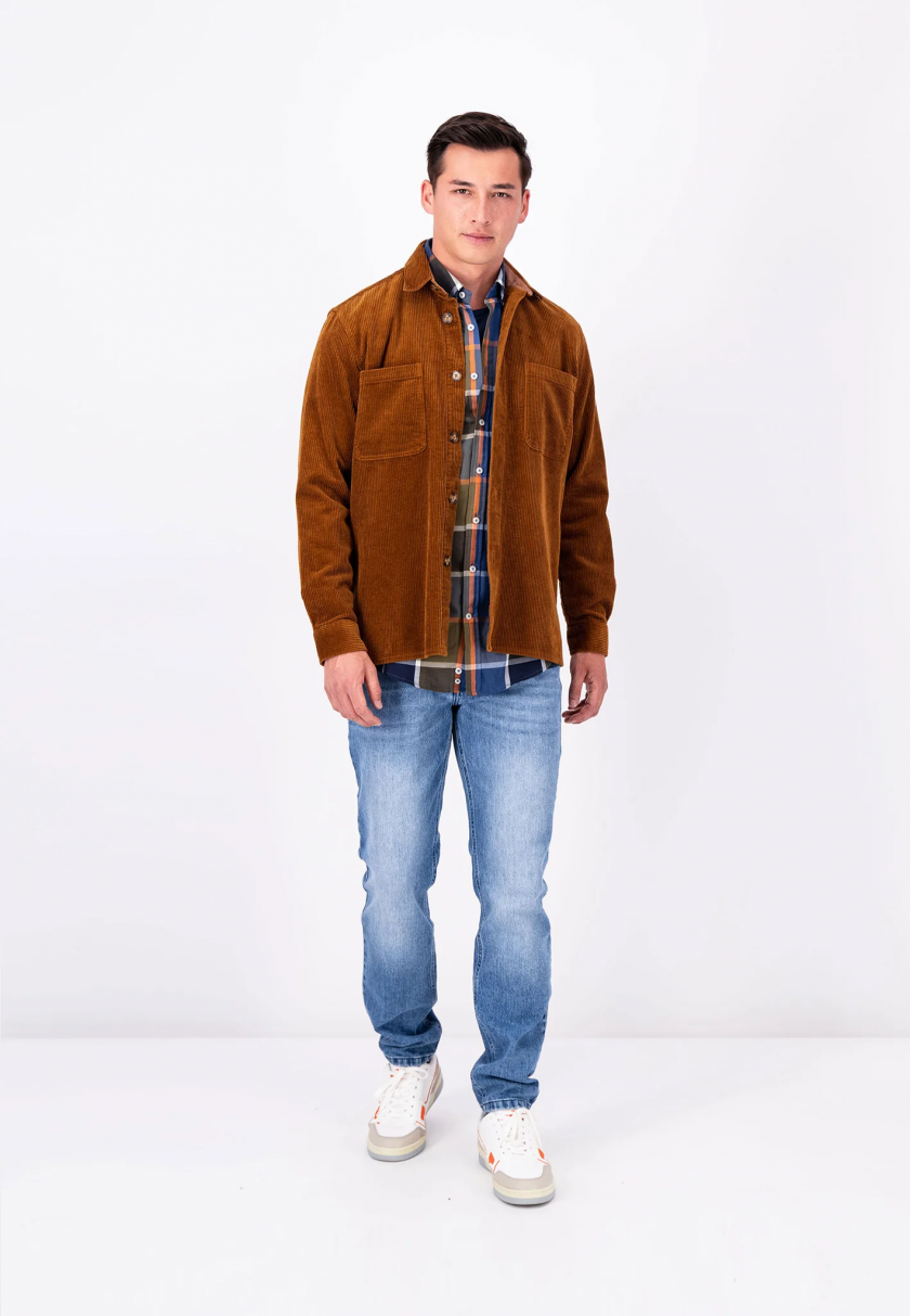 Overshirt jacket Fynch Hatton FH23W028 Corderoy Walnut brown 3