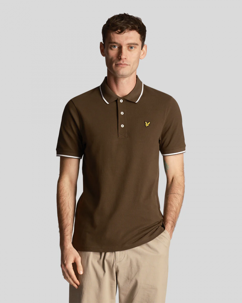 Polo Μπλούζα Lyle & Scott FH24S007 Tipped polo Olive/White 5