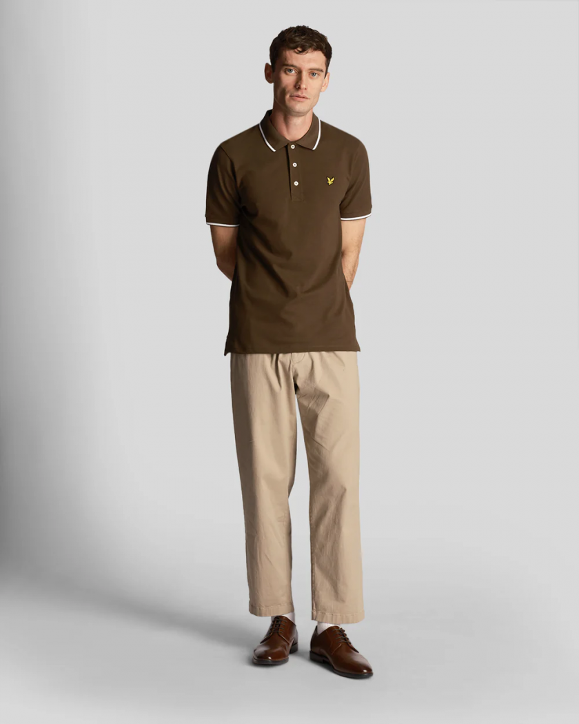 Polo Μπλούζα Lyle & Scott FH24S007 Tipped polo Olive/White 4
