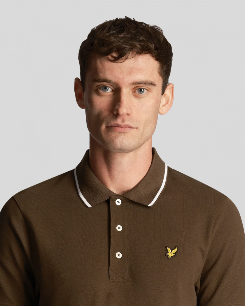 Polo Μπλούζα Lyle & Scott FH24S007 Tipped polo Olive/White 2