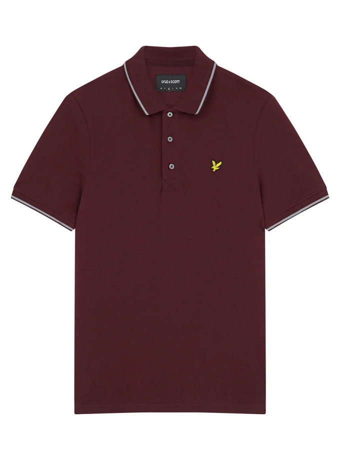 Polo Μπλούζα Lyle & Scott FH24S006 Tipped polo Burgundy/Mid Grey