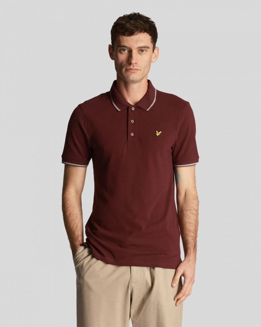 Polo Μπλούζα Lyle & Scott FH24S006 Tipped polo Burgundy/Mid Grey 5