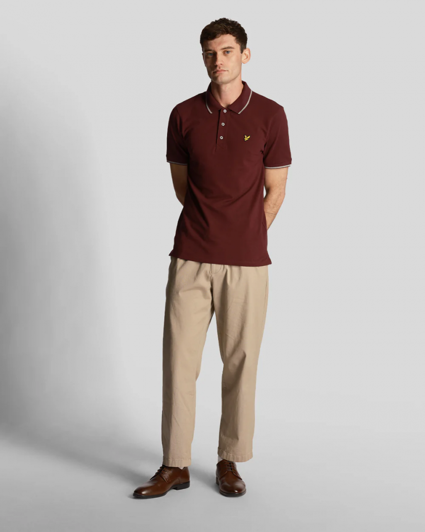 Polo Μπλούζα Lyle & Scott FH24S006 Tipped polo Burgundy/Mid Grey 4