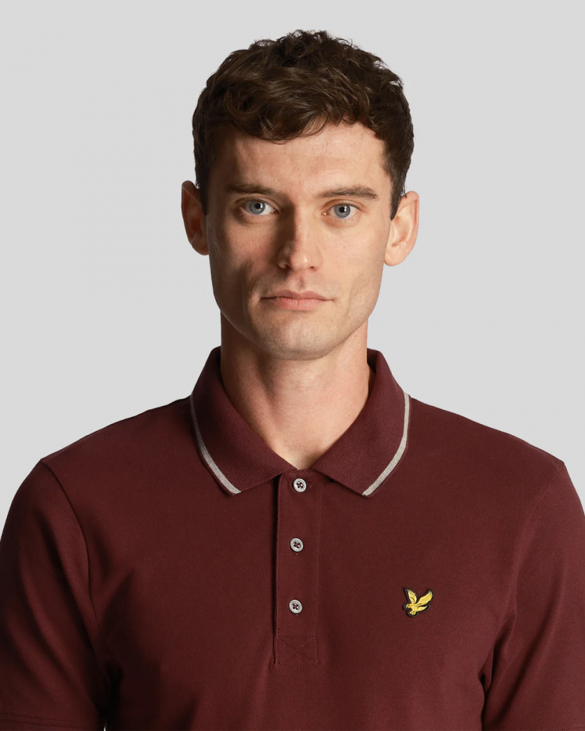 Polo Μπλούζα Lyle & Scott FH24S006 Tipped polo Burgundy/Mid Grey 2