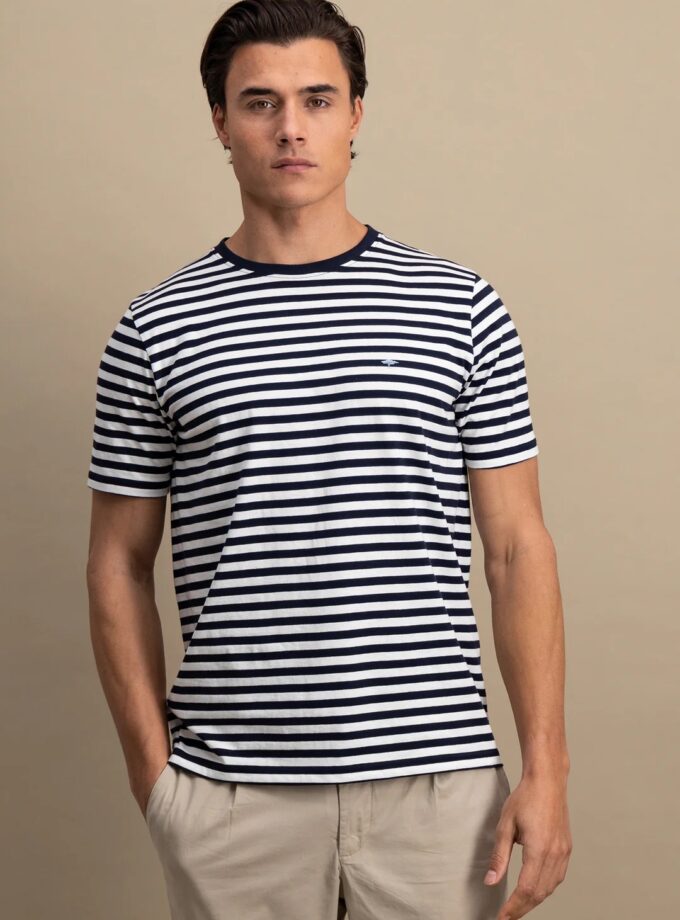 T-Shirt Μπλούζα Fynch Hatton FH25S029 Stripes Navy