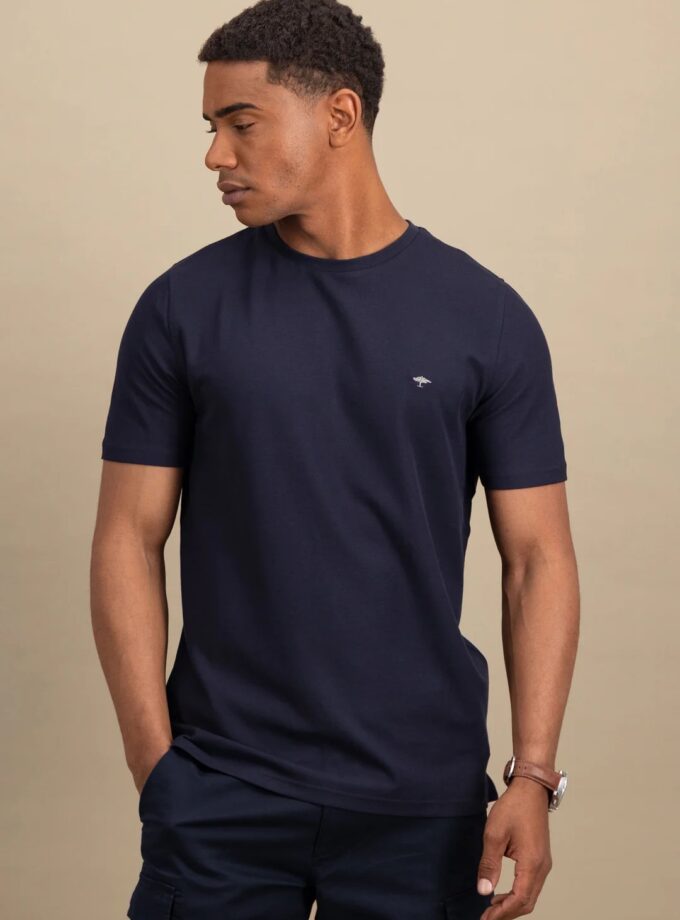 T-Shirt Μπλούζα Fynch Hatton FH25S030 Navy soft piquet
