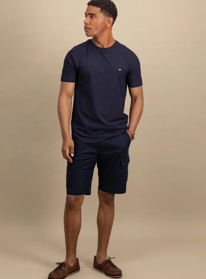 T-Shirt Μπλούζα Fynch Hatton FH25S030 Navy soft piquet