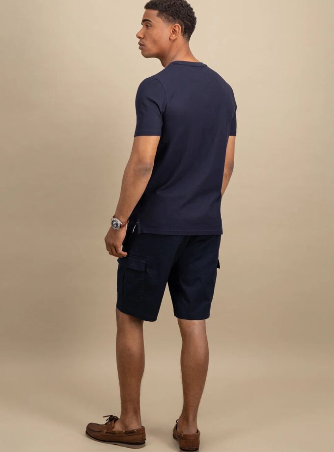T-Shirt Μπλούζα Fynch Hatton FH25S030 Navy soft piquet