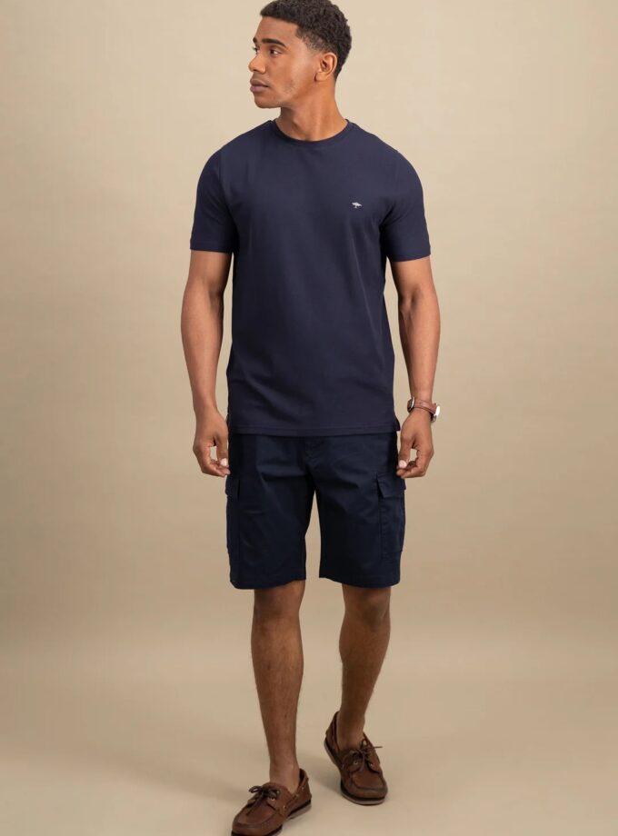 T-Shirt Μπλούζα Fynch Hatton FH25S030 Navy soft piquet