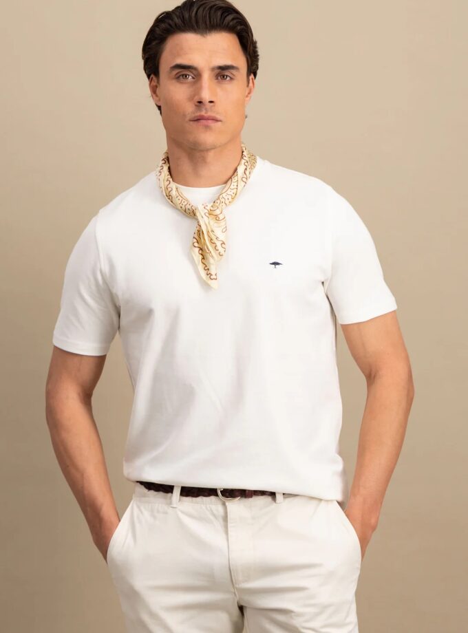 T-Shirt Μπλούζα Fynch Hatton FH25S031 New offwhite soft piquet