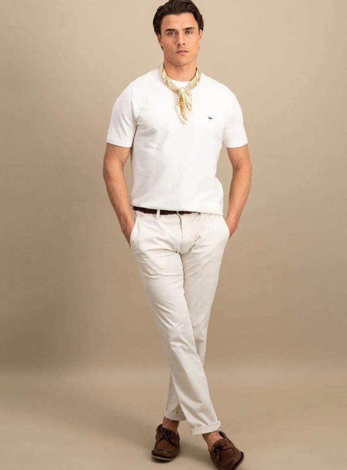 T-Shirt Μπλούζα Fynch Hatton FH25S031 New offwhite soft piquet