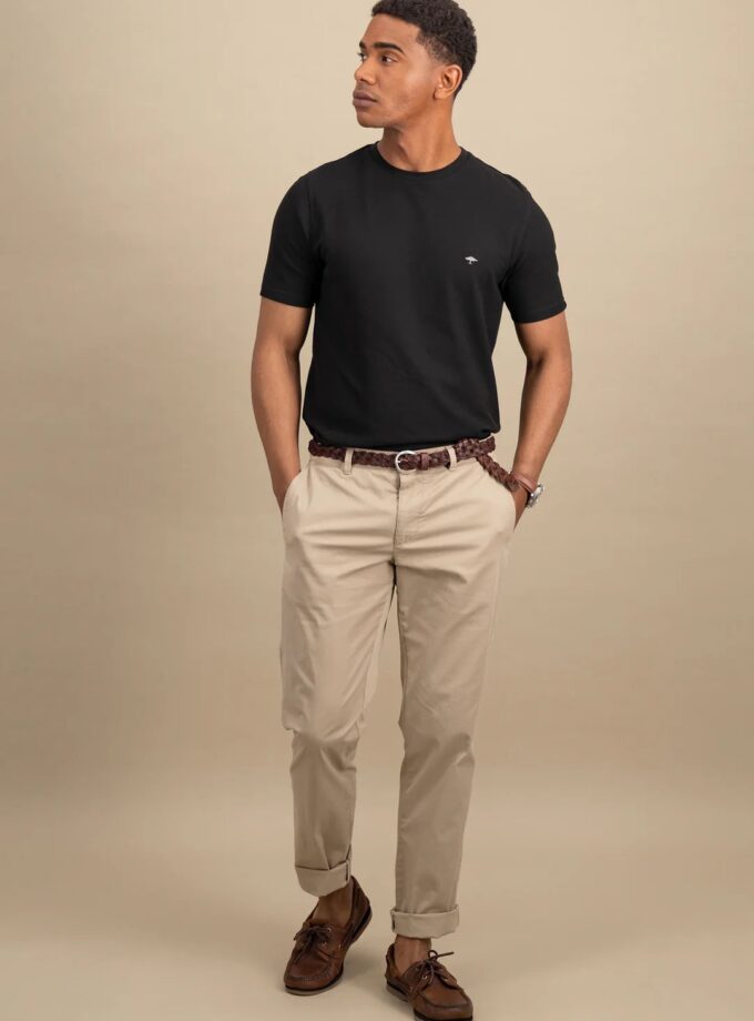 T-Shirt Μπλούζα Fynch Hatton FH25S032 Black soft piquet