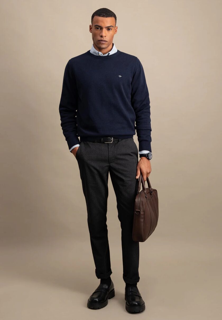 Πλεκτό-Πουλόβερ  Fynch-Hatton FH25W006 Navy 4