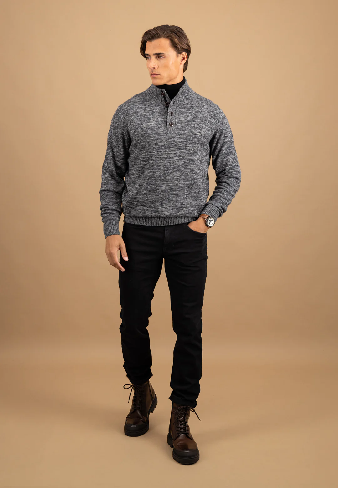 Πλεκτό – Πουλόβερ Fynch Hatton FH25W019 Charcoal Troyer 7 Πλεκτό – Πουλόβερ Fynch Hatton FH25W019 Charcoal Troyer 7