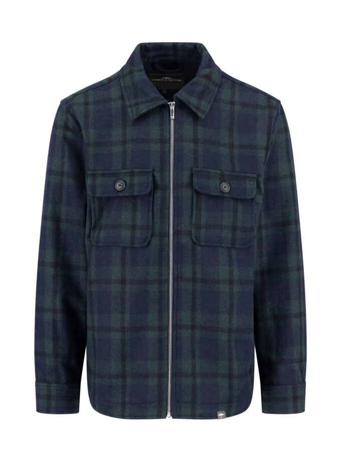 Overshirt Fynch Hatton FH25W023 Checked woolmix dark navy