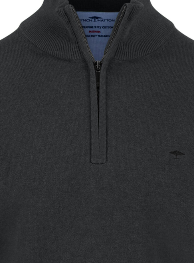 Πλεκτό - Πουλόβερ Fynch Hatton FH25W012 Halfzip Black