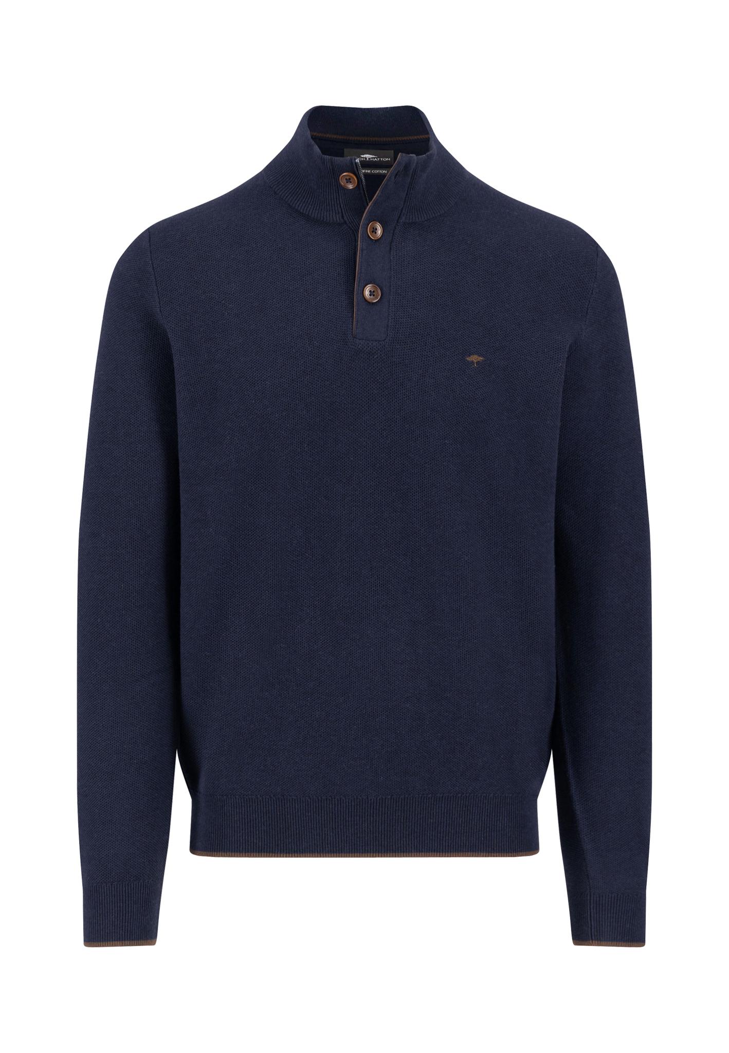 Πλεκτό – Πουλόβερ Fynch Hatton FH25W016 Halfzip-buttons Navy Πλεκτό – Πουλόβερ Fynch Hatton FH25W016 Halfzip-buttons Navy