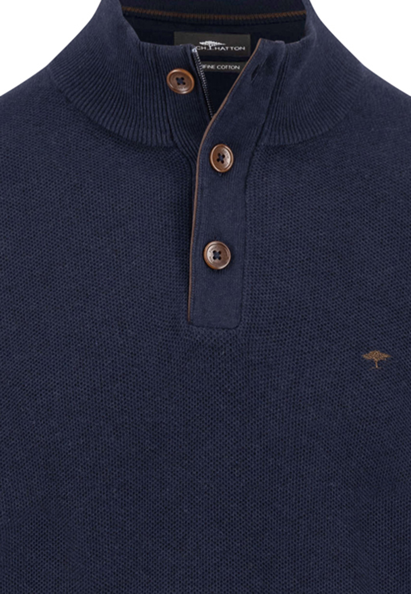 Πλεκτό – Πουλόβερ Fynch Hatton FH25W016 Halfzip-buttons Navy 3 Πλεκτό – Πουλόβερ Fynch Hatton FH25W016 Halfzip-buttons Navy 3