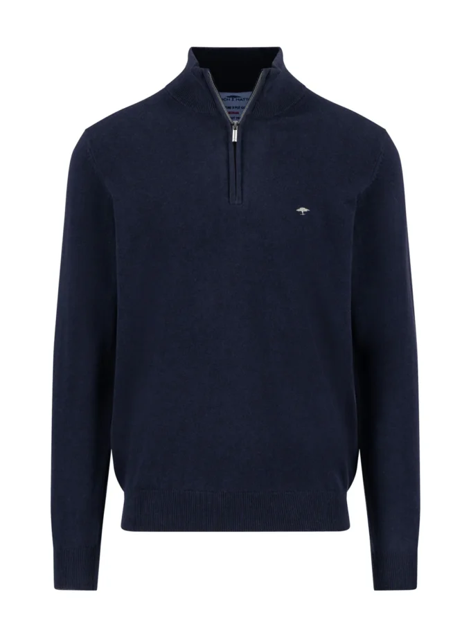 Πλεκτό – Πουλόβερ Fynch Hatton FH25W015 Halfzip Navy