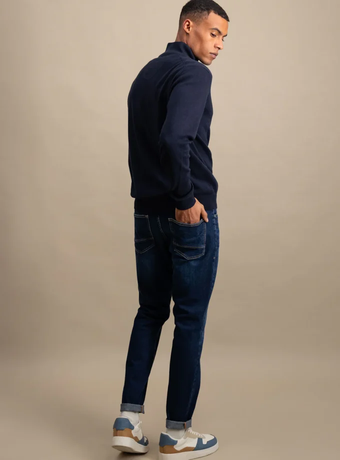 Πλεκτό - Πουλόβερ Fynch Hatton FH25W015 Halfzip Navy