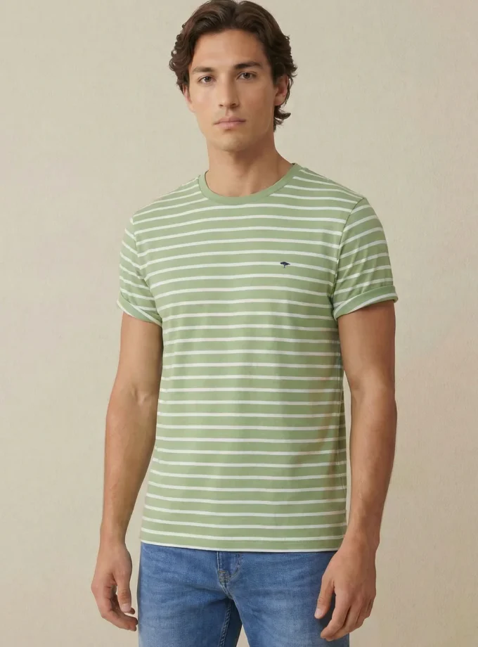 T-Shirt Μπλούζα Fynch Hatton FH26S030 Stripes Avocado