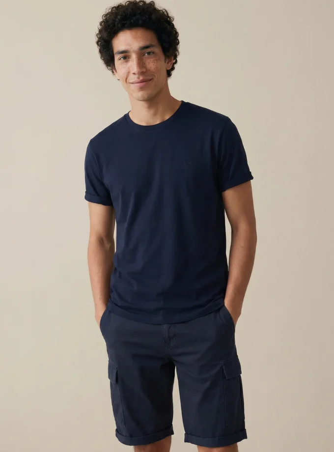 T-Shirt Μπλούζα Fynch Hatton FH26S027 Navy soft piquet