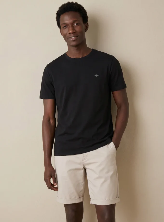 T-Shirt Μπλούζα Fynch Hatton FH26S024 Black soft piquet (Copy)