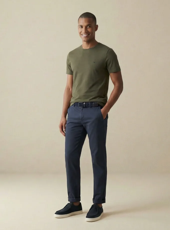T-Shirt Μπλούζα Fynch Hatton FH26S021 Basic Dark khaki