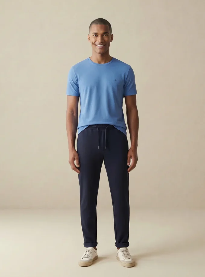 T-Shirt Μπλούζα Fynch Hatton FH26S019 Basic Pacific