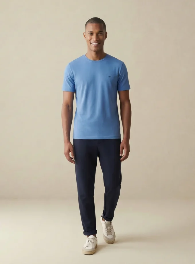 T-Shirt Μπλούζα Fynch Hatton FH26S019 Basic Pacific