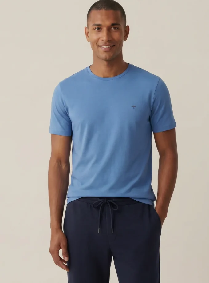 T-Shirt Μπλούζα Fynch Hatton FH26S019 Basic Pacific