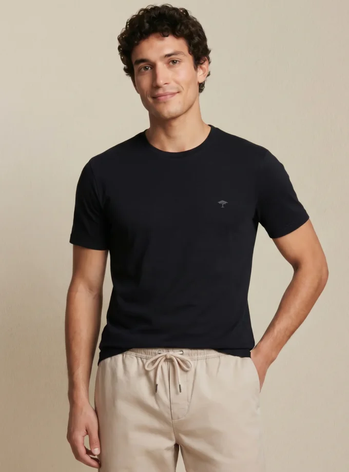 T-Shirt Μπλούζα Fynch Hatton FH26S017 Basic Black