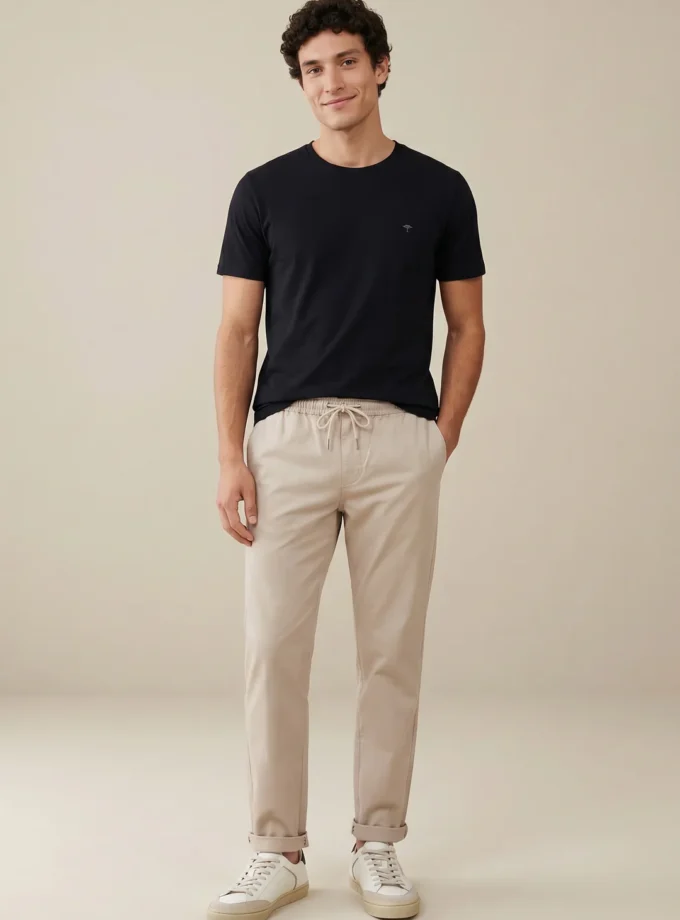 T-Shirt Μπλούζα Fynch Hatton FH26S017 Basic Black