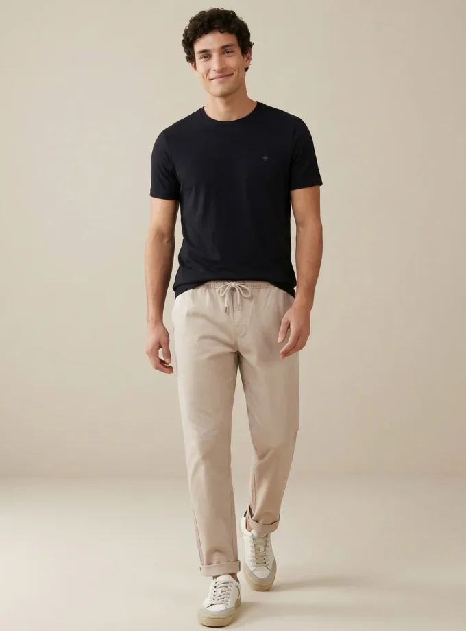 T-Shirt Μπλούζα Fynch Hatton FH26S017 Basic Black